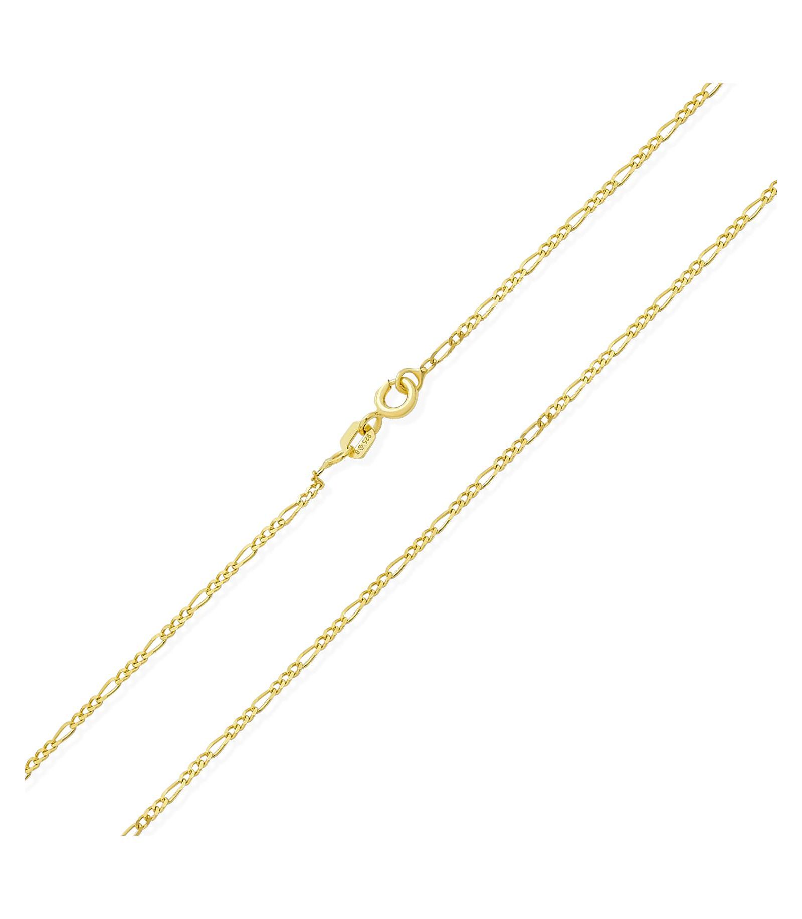 Bling Jewelry Gold Figaro Link Chain Necklace