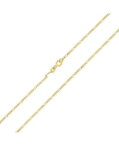 Цепочка Bling Jewelry Figaro, 14K позолоченное серебро 925, 20"