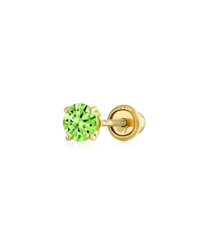 Серьга-гвоздик Bling Jewelry 3MM Blue Topaz Solitaire CZ 14K Gold