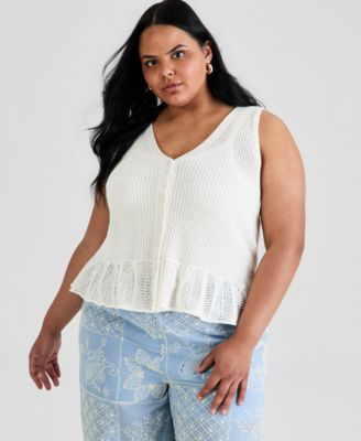Женский трикотажный жилет And Now This Plus Size Peplum
