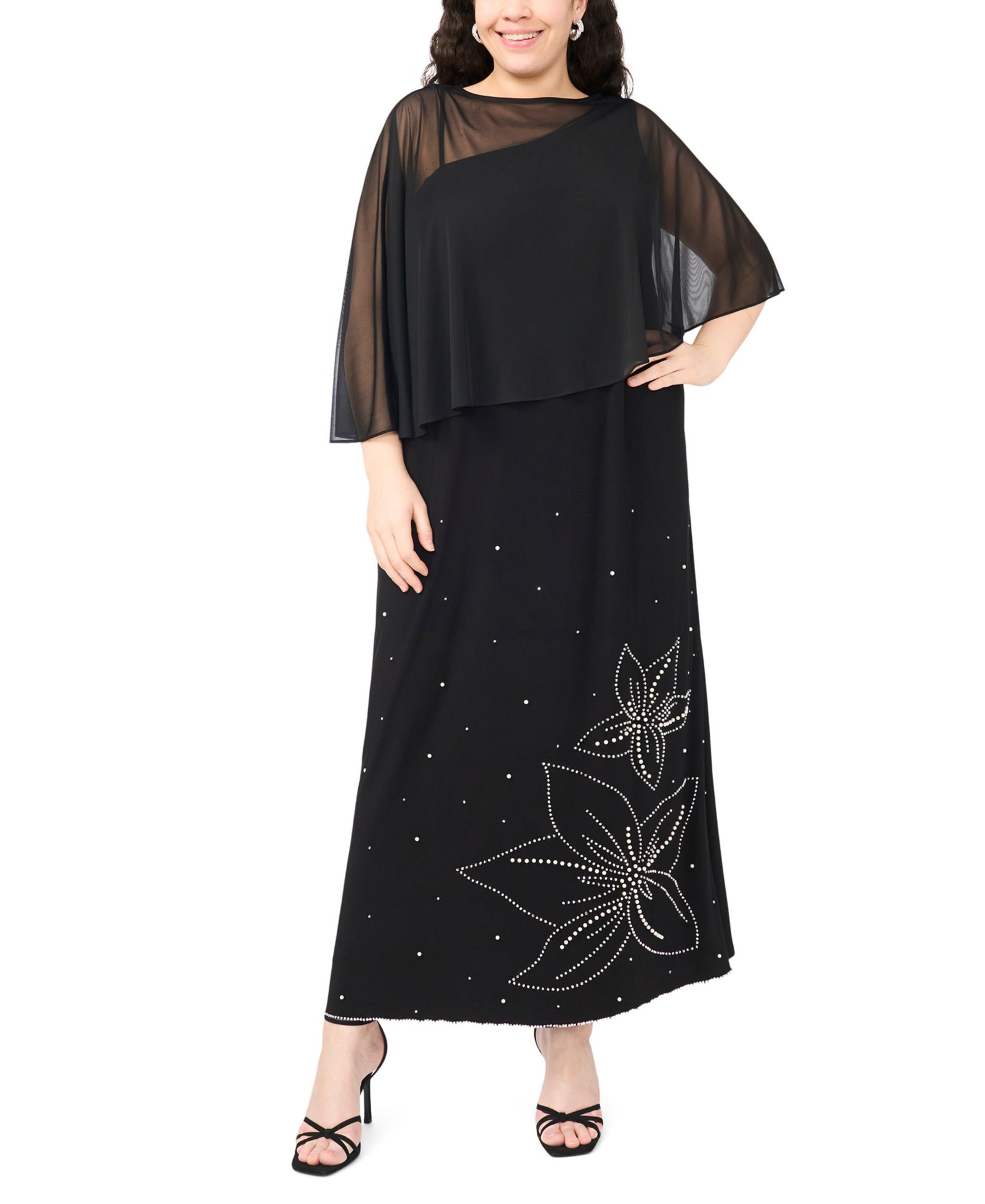 Женское асимметричное платье MSK Plus Size Combo Cape