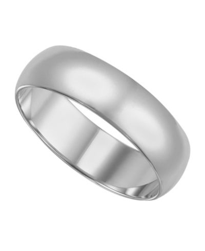 Macy's 6mm Low Dome Wedding Band Ring in 10k Gold or 10k White Gold