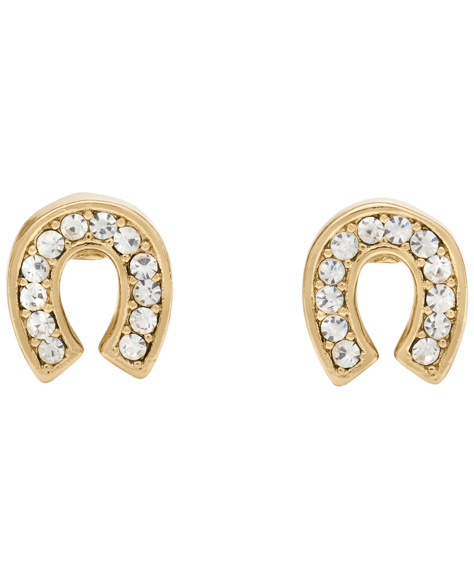 Серьги-гвоздики kate spade new york Gold-Tone You're a Gem Pave Horseshoe