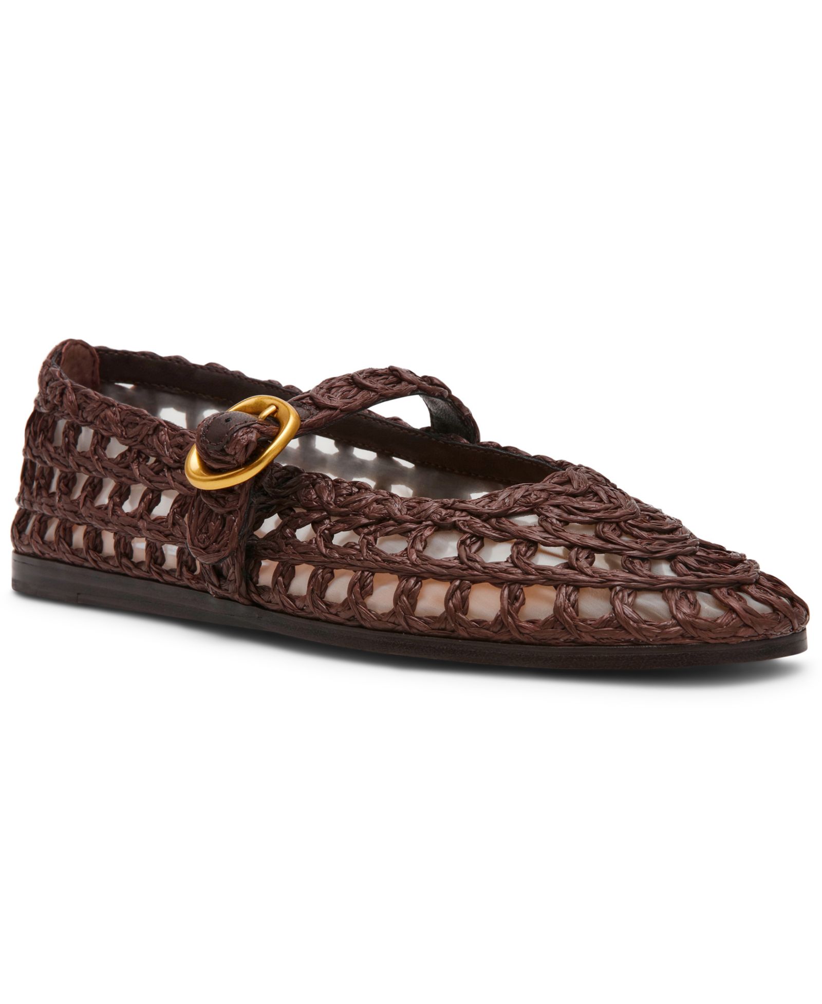 Steve Madden Women's Melody Raffia Mary Jane Flats