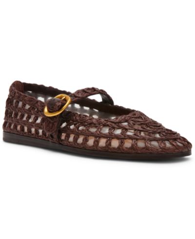 Steve Madden Women's Melody Raffia Mary Jane Flats