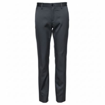 Pre-Owned Dolce & Gabbana Women's Black Pinstriped Cotton Tailored Pants