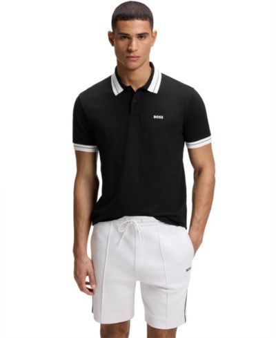 Мужская поло BOSS by Hugo Boss Stretch-Cotton Stripe Trim