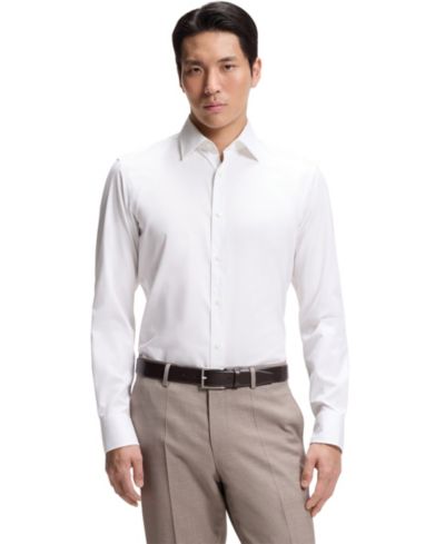 BOSS by Hugo Boss Men's Stretch-Cotton Dobby Regular-Fit Dress Shirt
