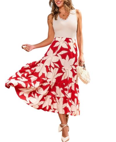 Cupshe Женский Hibis-Kiss Me Floral Midi Skirt