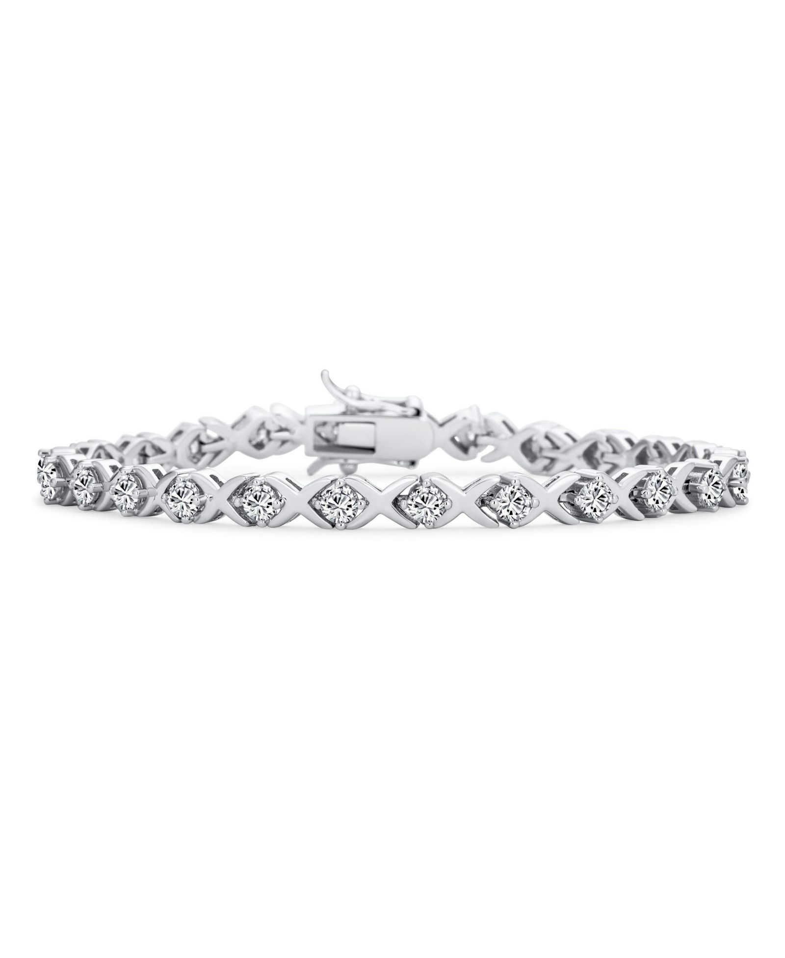 Браслет Bling Jewelry Cubic Zirconia XO, стерлинговое серебро