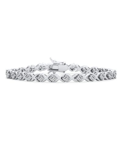 Браслет Bling Jewelry Cubic Zirconia XO, стерлинговое серебро