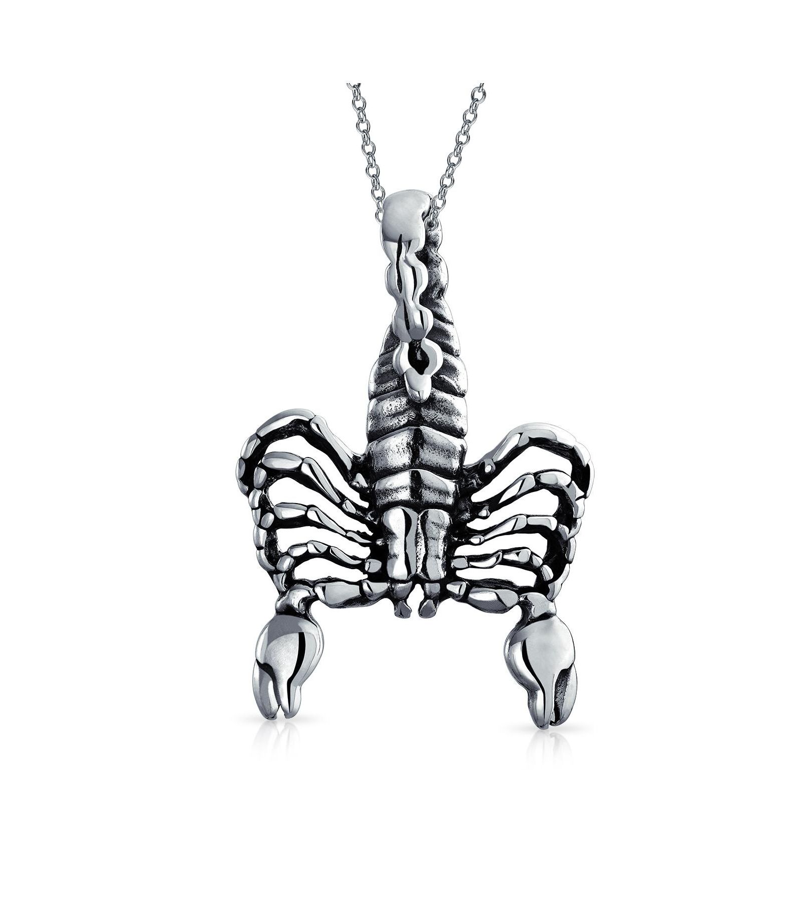 Подвеска-кулон Bling Jewelry Scorpio Zodiac Sign из оксидированного стерлингового серебра.925