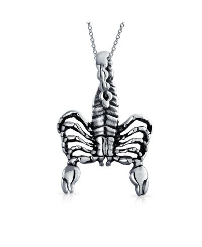 Подвеска-кулон Bling Jewelry Scorpio Zodiac Sign из оксидированного стерлингового серебра.925
