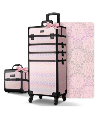 Byootique 4in1 Portable Makeup Train Case с органайзером для косметики Pink