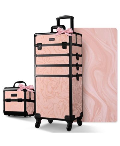 Косметический кейс Byootique Rolling Makeup Train Case Trolley с органайзером Pink
