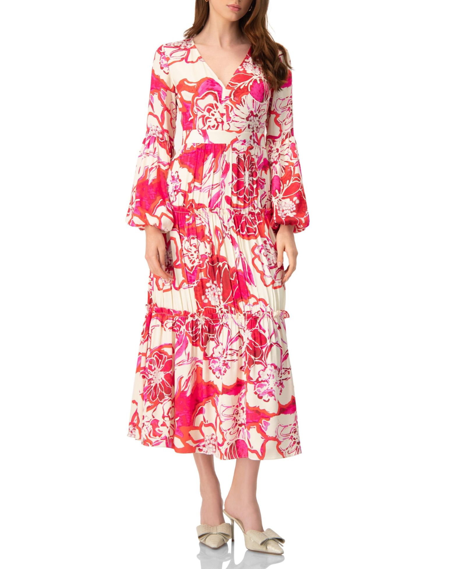 Женское платье макси IVONNE Puff Sleeve Floral