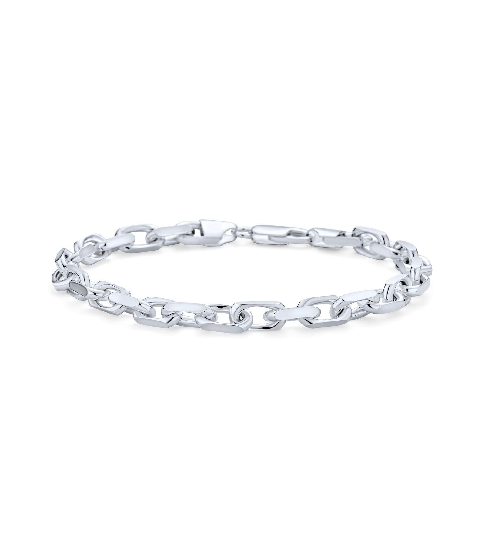 Браслет Bling Jewelry Forzata Nautical Anchor Chain Link, серебро.925, 8.5"