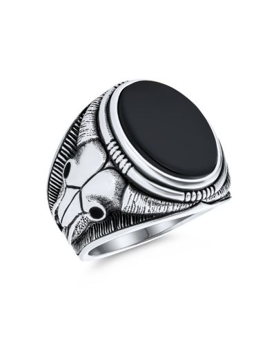 Bling Jewelry Onyx & Tiger Eye Signet Ring Sterling Silver