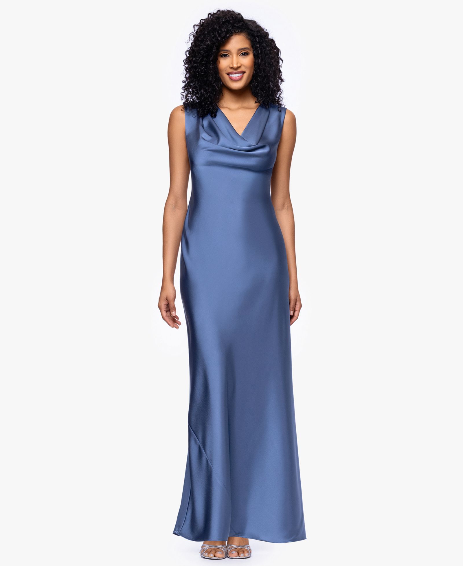 Женское вечернее платье Betsy & Adam Cowl Neck Ball Gown