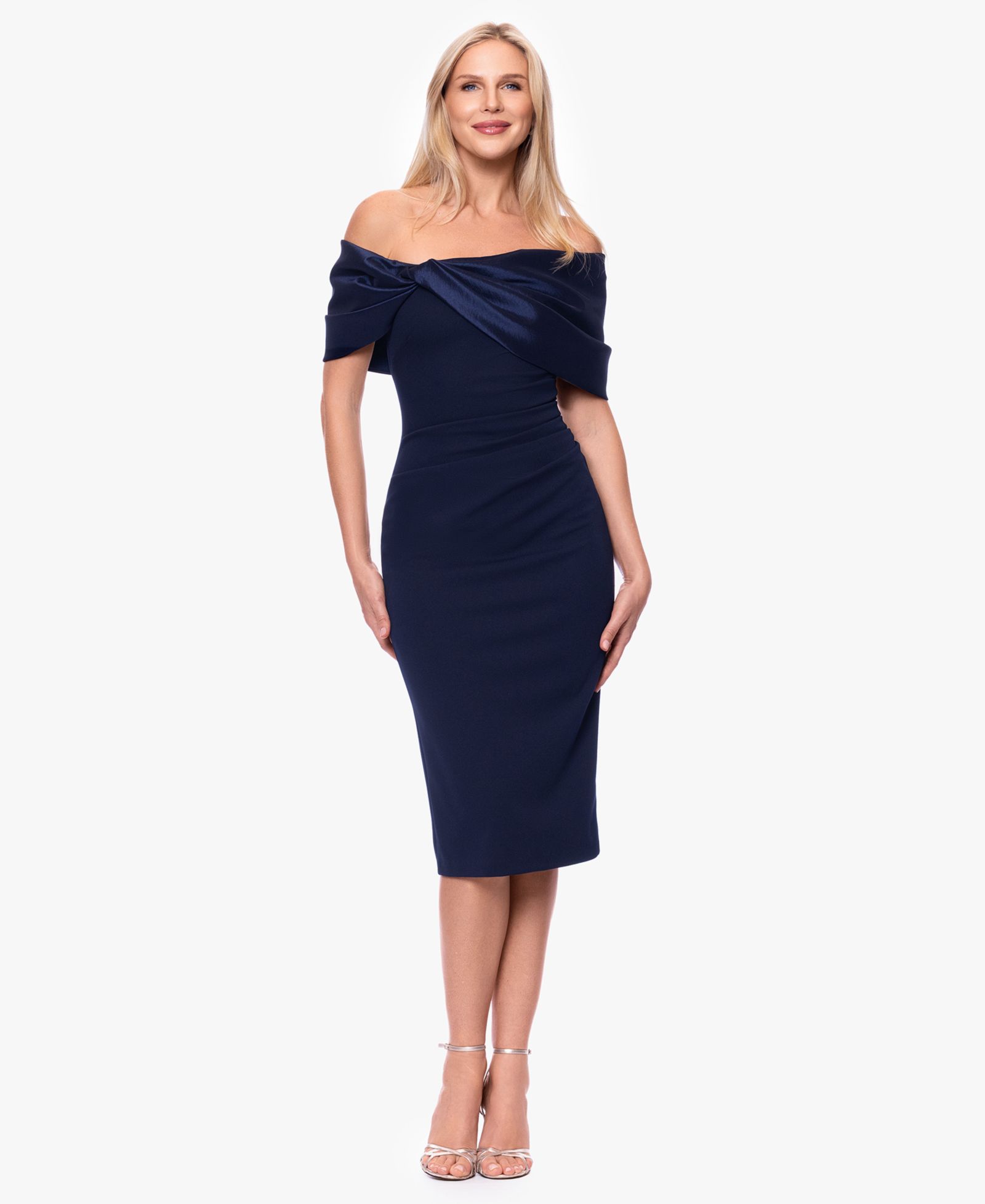 Женское платье миди Betsy & Adam Off-The-Shoulder