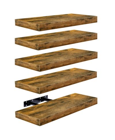 Sorbus 5 Pack Wall Mounted Floating Shelves - for Bathroom, Kitchen, Bedroom