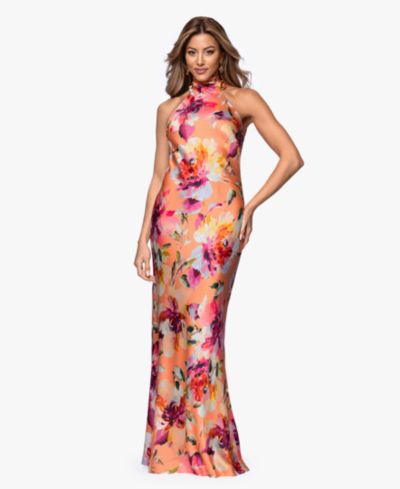 XSCAPE Women's Printed High-Neck Maxi Dress