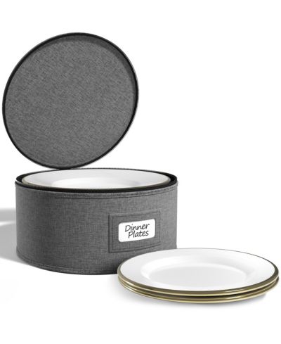 Sorbus China Storage Containers – Dinnerware Organizer for Dinner Plates with Lid (Holds Service for 12) with Felt Protectors – 12 x 6.25
