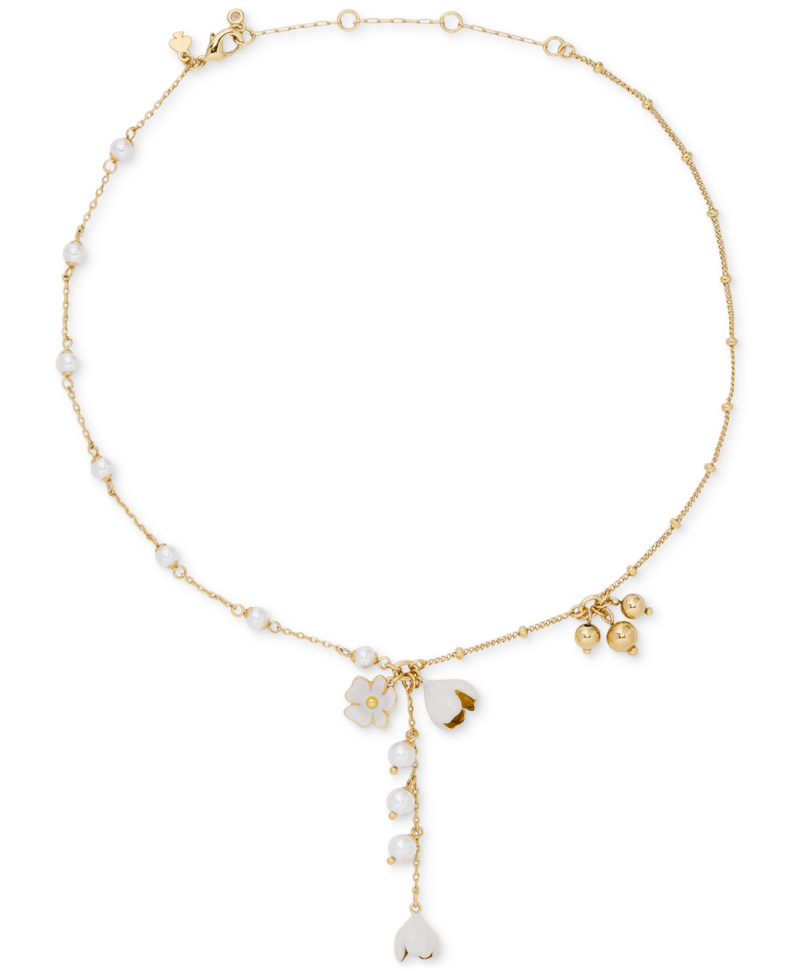 Y-образное ожерелье kate spade new york Golden Bloom из стекла и кубического циркония