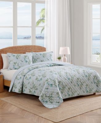 Tommy Bahama Home Floral Enchantment Cotton Reversible 3-Pc. Quilt Set, King