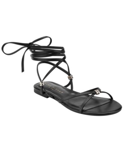 Marc Fisher LTD Women's Este Leather Strappy Tie-Up Sandals