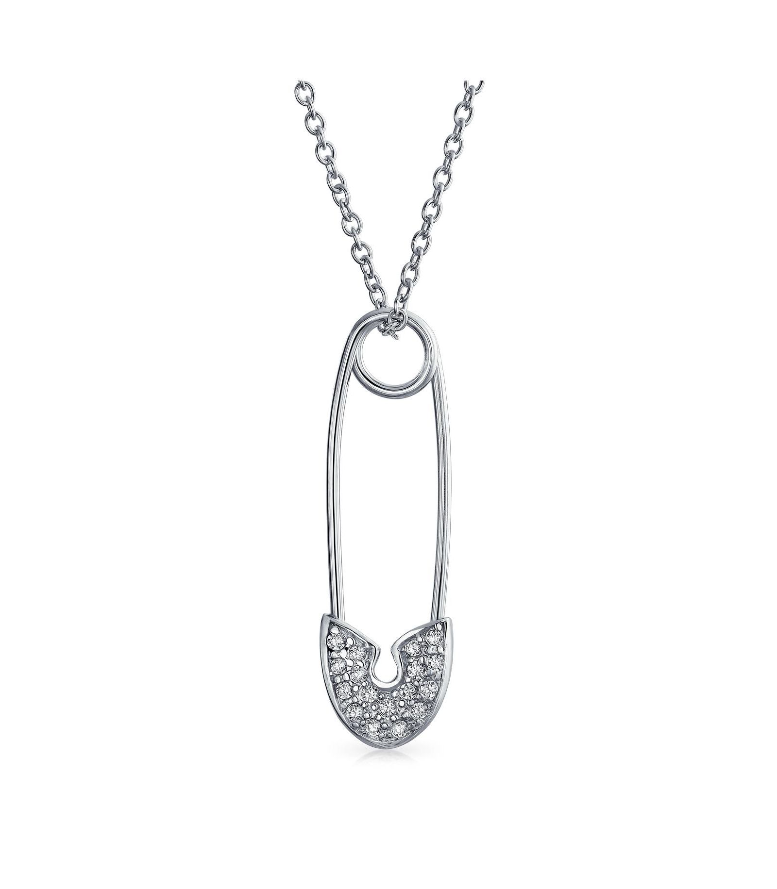 Подвеска-булавка Bling Jewelry Pave Cubic Zirconia CZ Accent.925 Sterling Silver