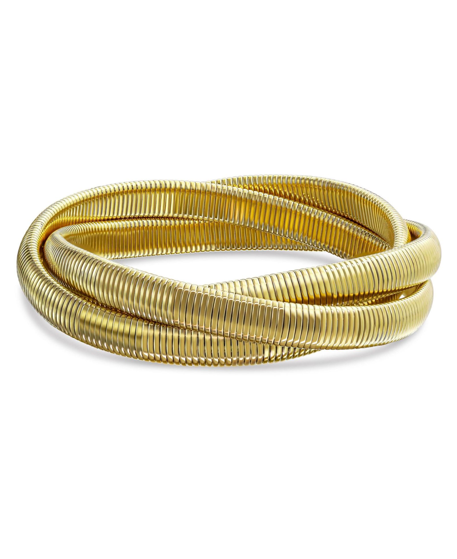 Браслет Bling Jewelry i Omega Cobra Bangle Interlocking Rose Gold Plated Large Wrist 8.5 Inch