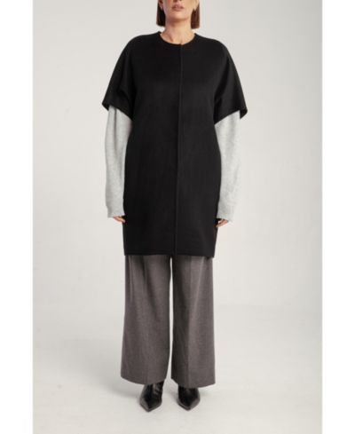 1982 Women's Cashmere Short Sleeve Crew Neck Coat