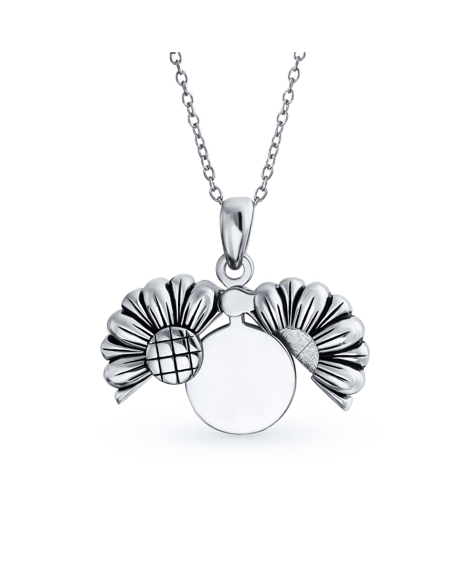 Серебряное ожерелье-кулон Bling Jewelry в форме подсолнуха