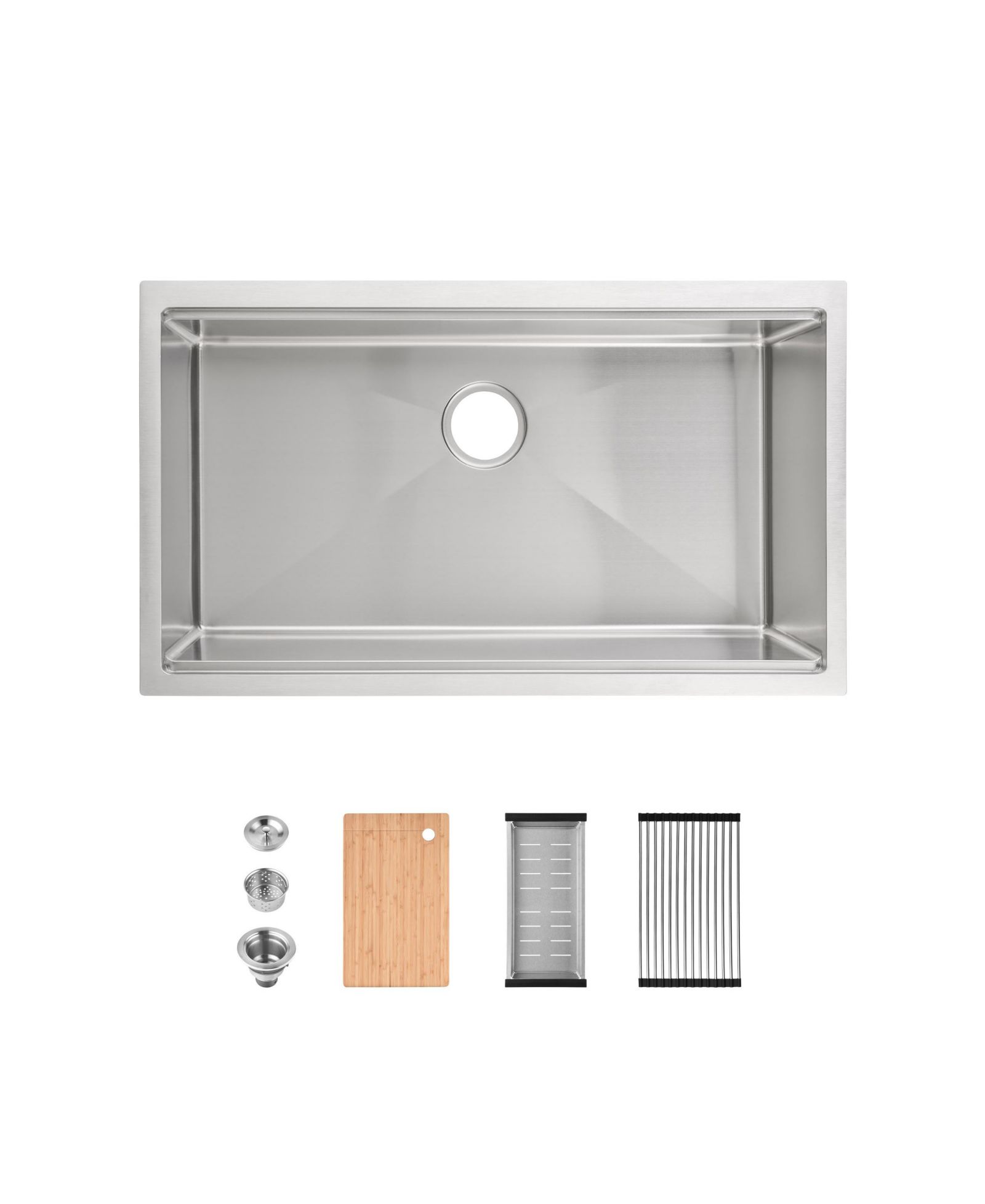 Flynama 33" x 19" Stainless Steel Single Bowl Undermount Kitchen Sink