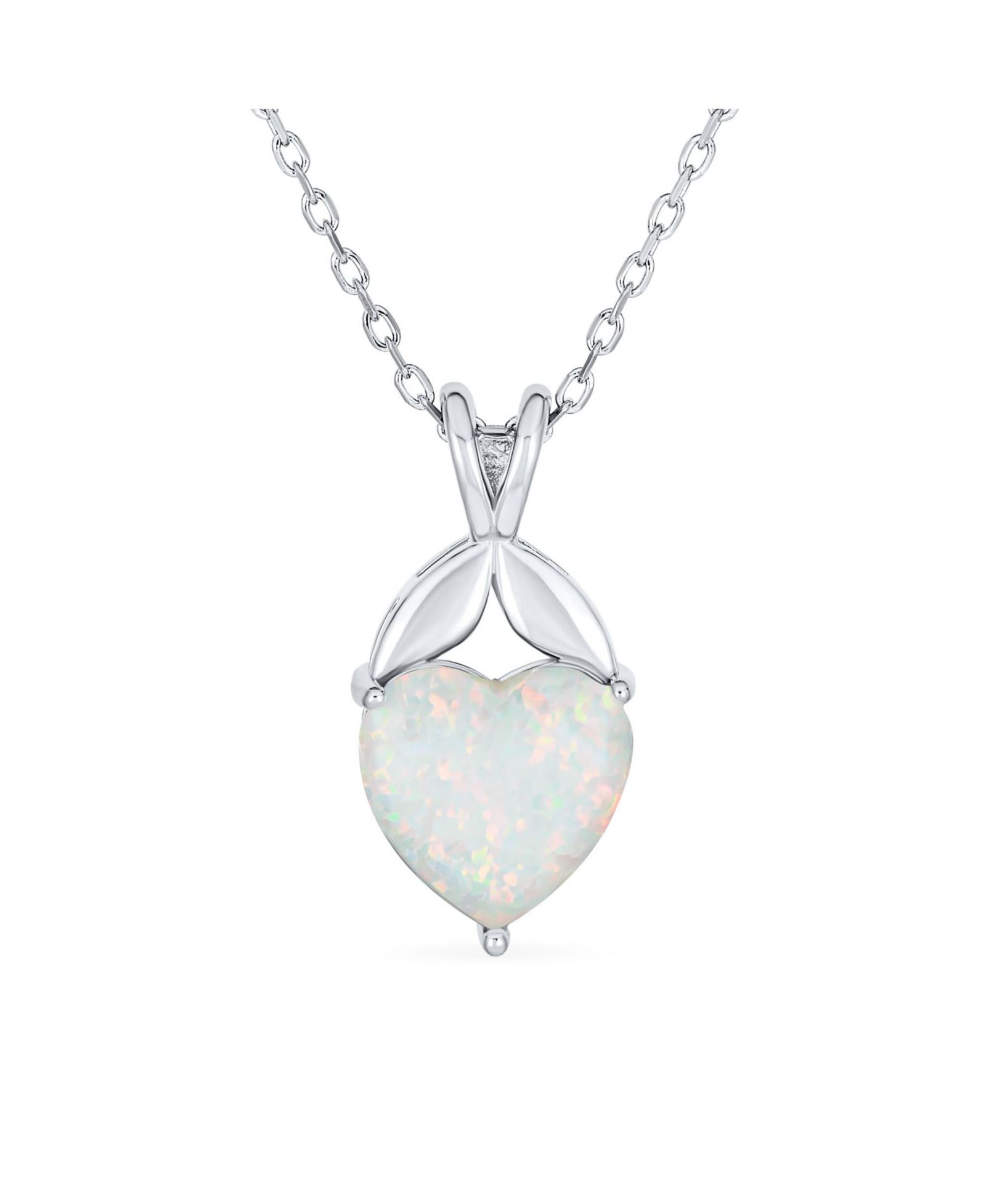 Bling Jewelry подвеска в виде сердца из белого опала, серебро .925