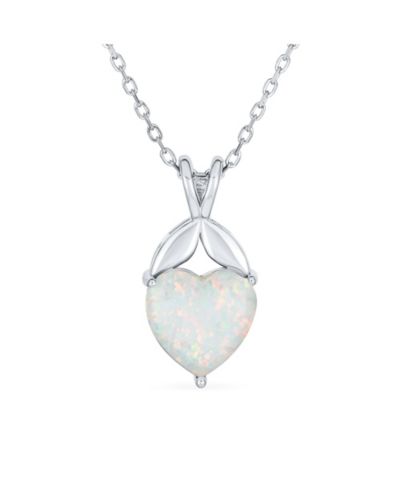 Bling Jewelry подвеска в виде сердца из белого опала, серебро .925
