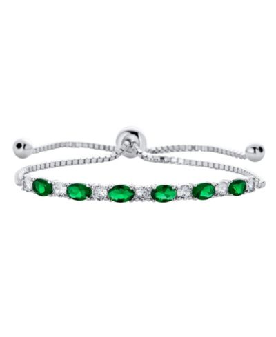 Браслет Bling Jewelry 6CT Cubic Zirconia Oval Emerald Green CZ Adjustable Tennis