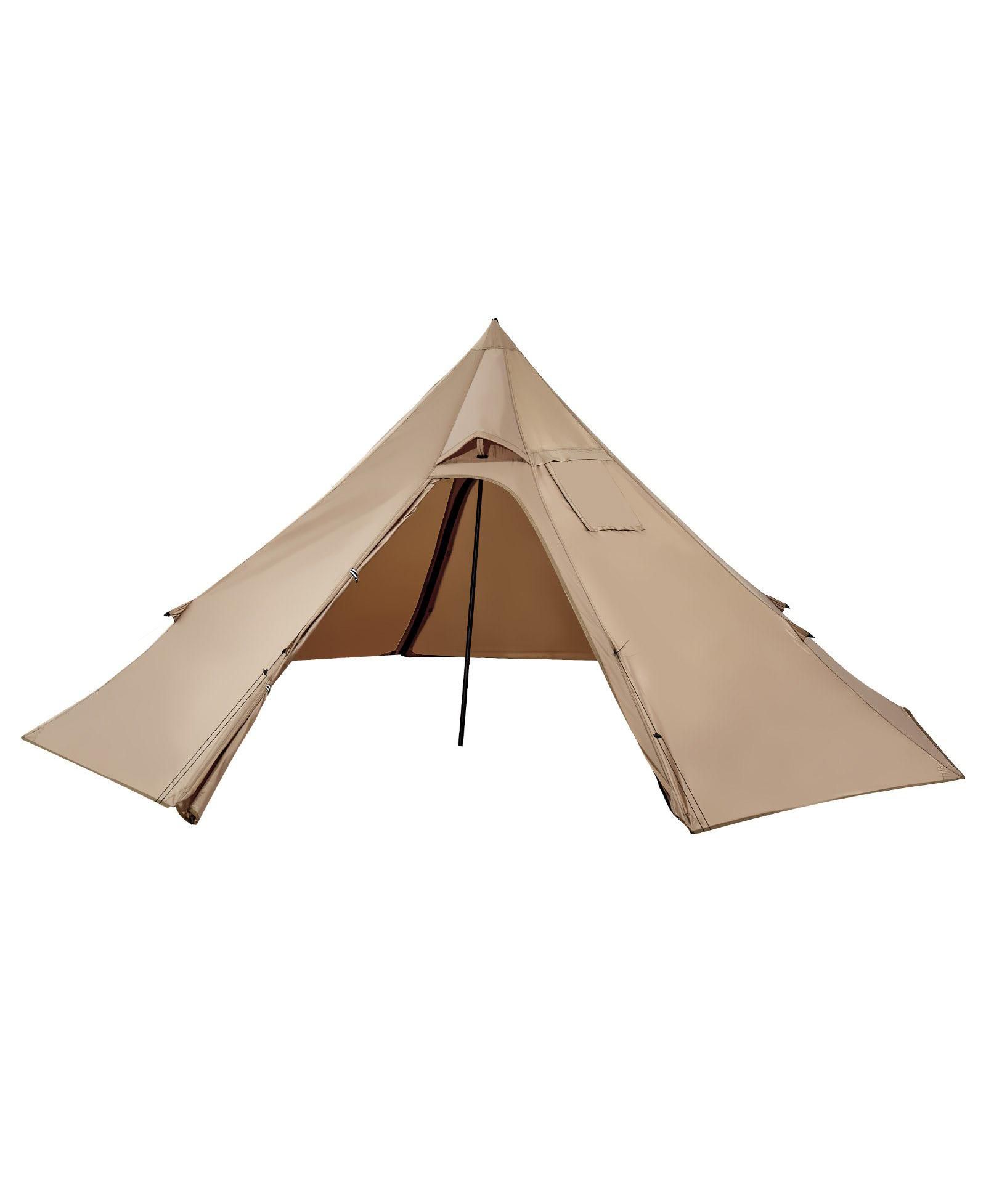 Mecale Hot Tent for 2 Persons, Waterproof Canvas Winter Tipi Tent with Stove Jack, Lightweight 4-Season Shelter, S Size