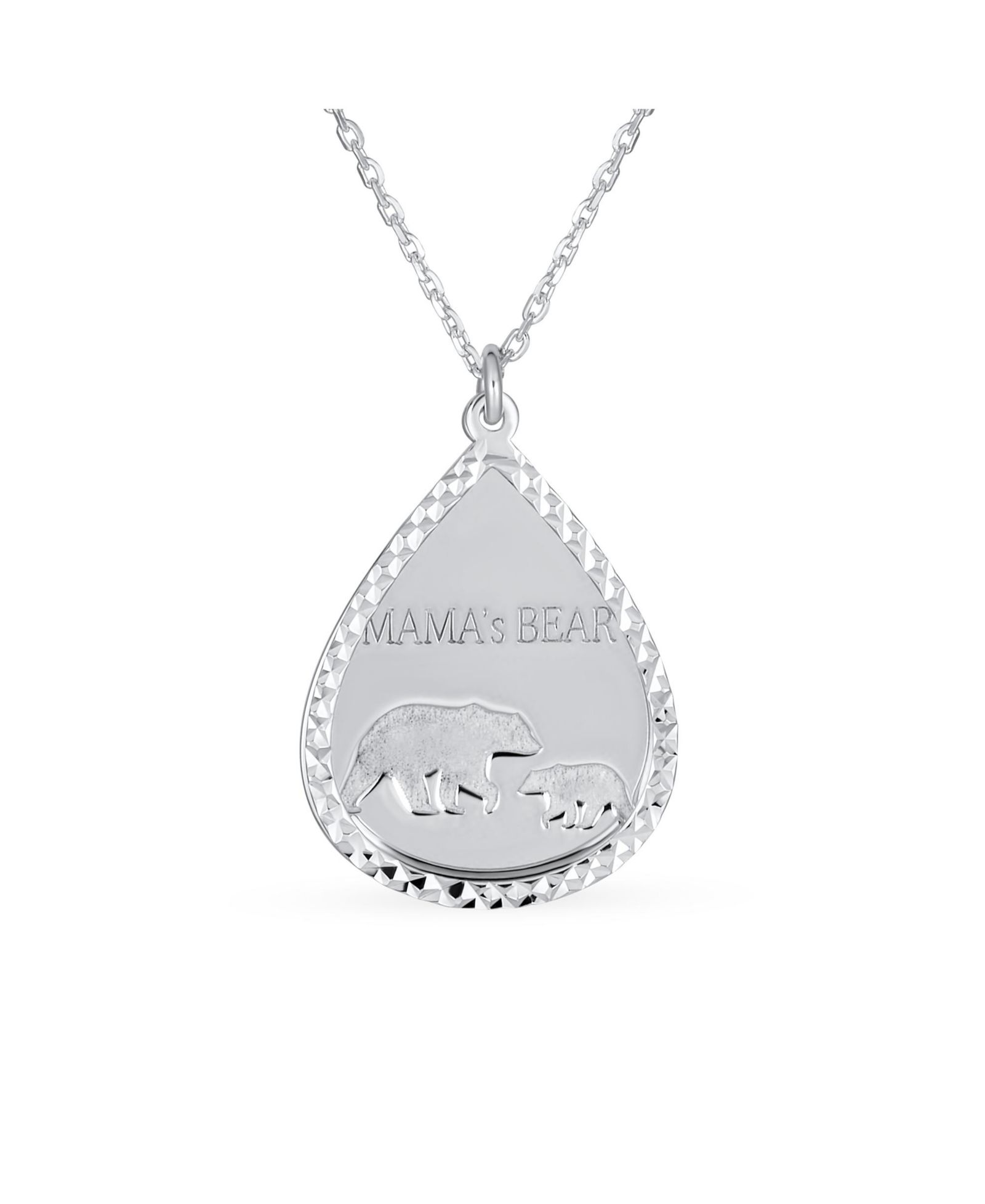 Bling Jewelry серебряное ожерелье с кулоном в виде мамы-медведицы