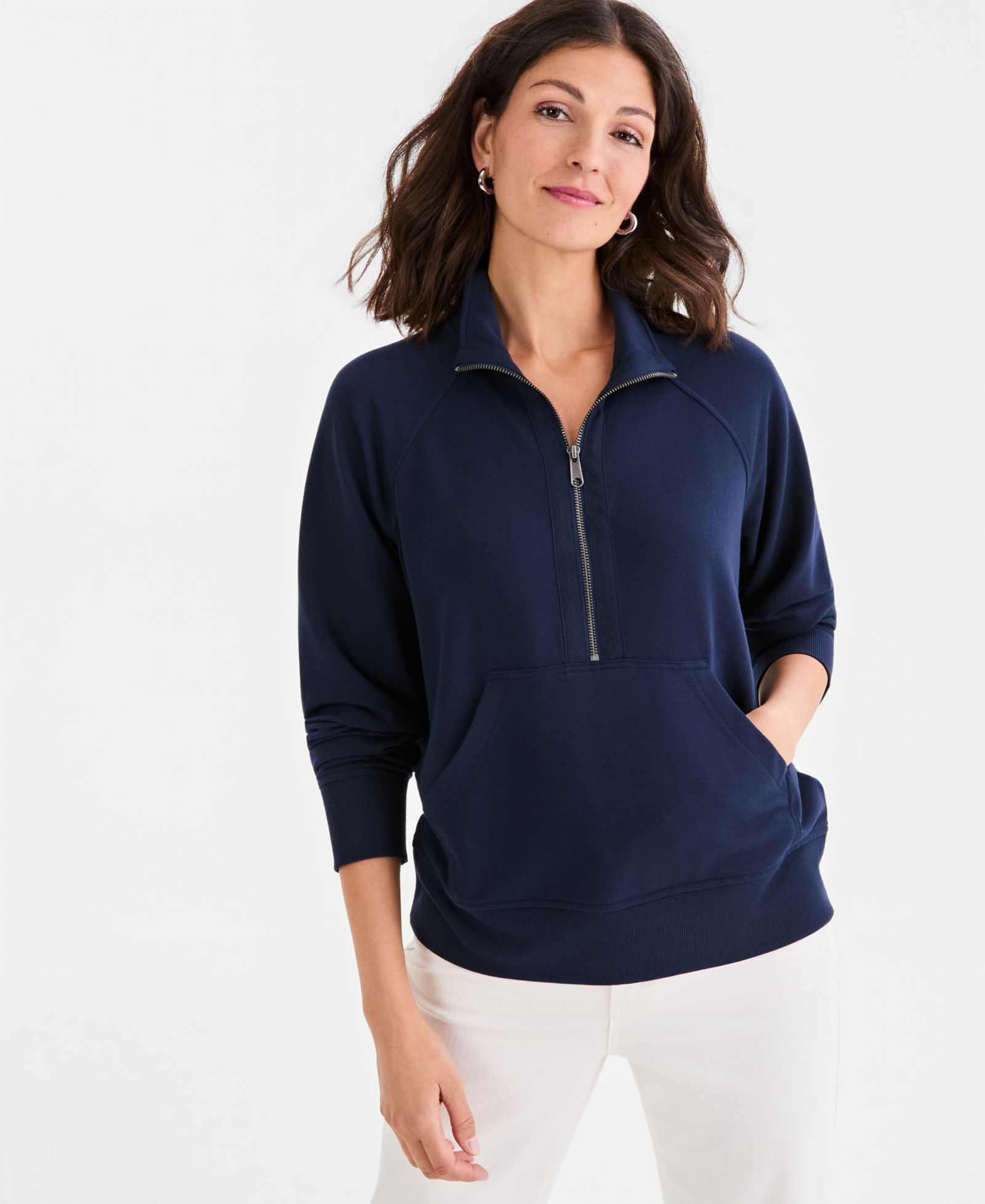 Style & Co Petite Полузакрытая куртка French Terry Mock Neck Half Zip
