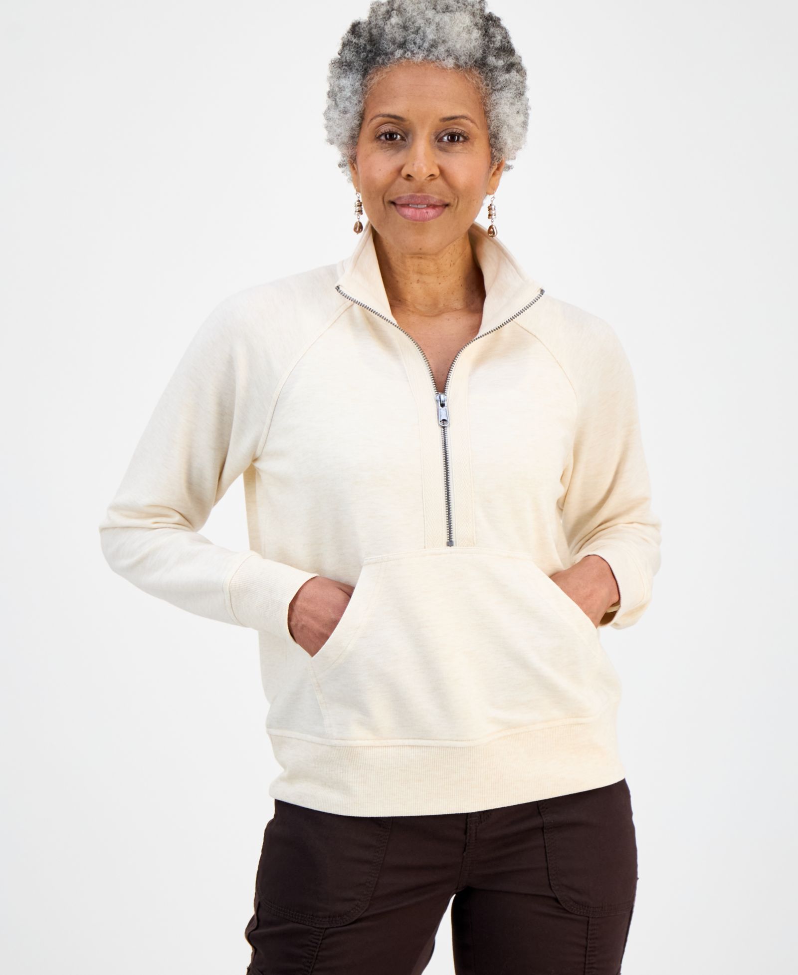 Style & Co Petite LuxLounge French Terry Half-Zip Sweatshirt, Macy's Exclusive