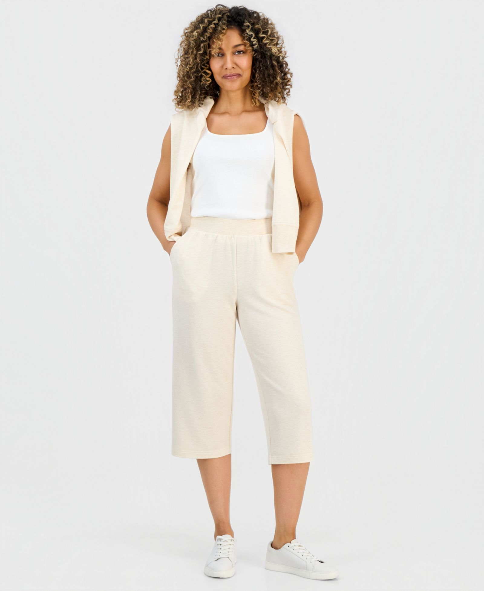 Брюки-капри Style & Co Petite LuxLounge French Terry Capri Pants, Macy's Exclusive из французской махры