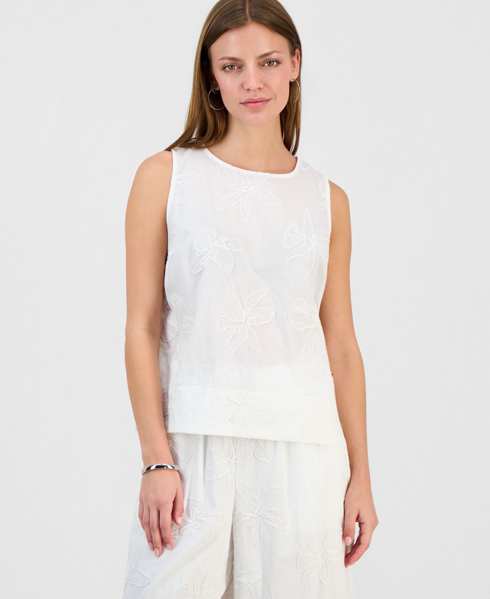 I.N.C. International Concepts Petite Jacquard Sleeveless Blouse, Macy's Exclusive