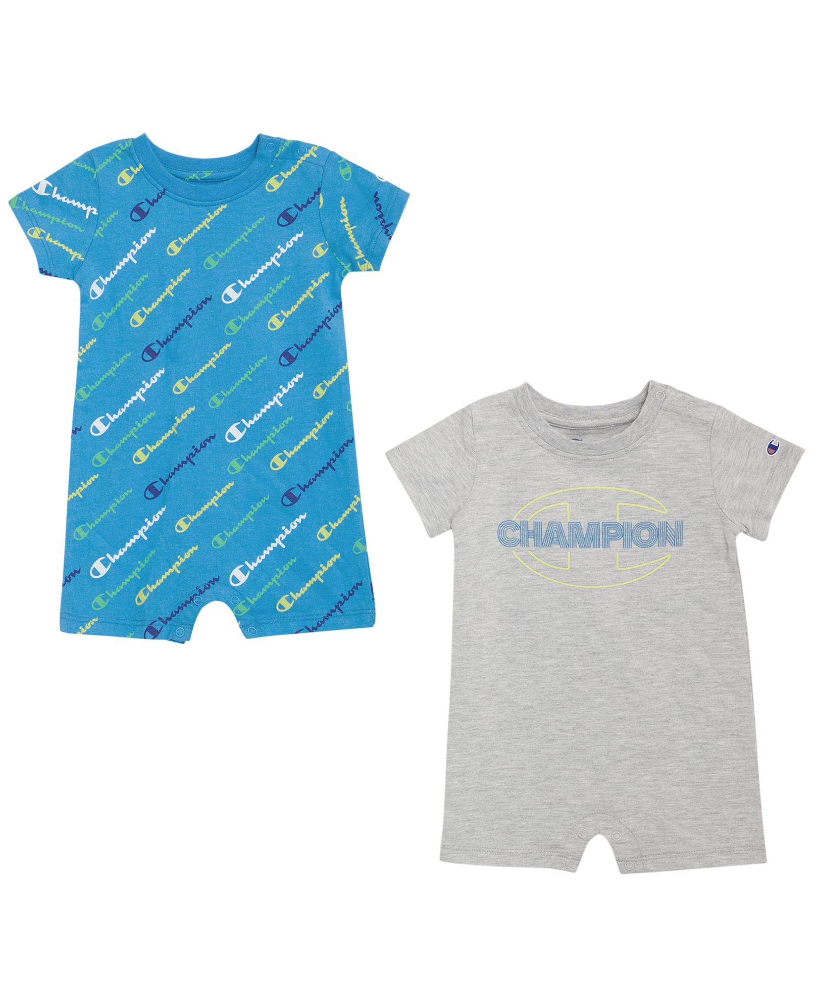 Champion Baby Boys' Logo Print Rompers, 2 Pack