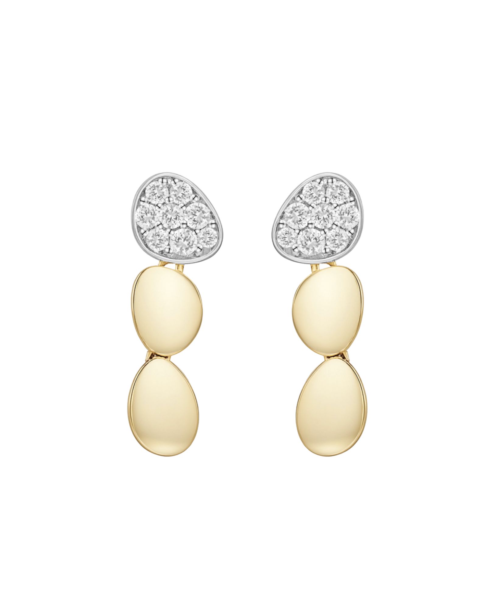Macy's Diamond Earrings (1/4 ct. t.w.) in Sterling Silver & 14k Gold Over Sterling Silver