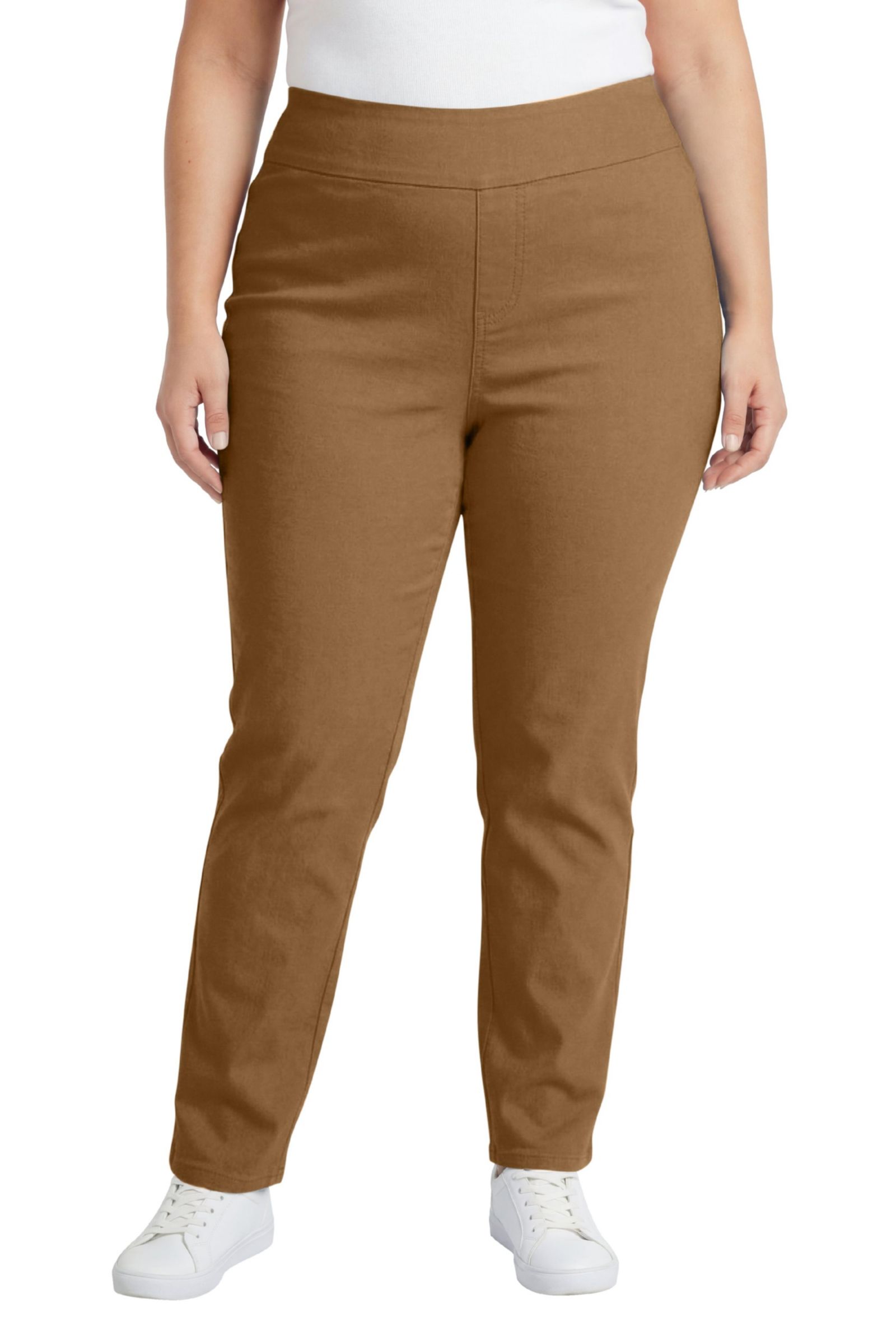 Woman Within Women's Within Tall Flex-Fit Pull-On Straight-Leg Gap-Free Stretch Denim Jeans.