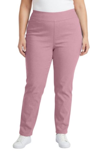 Женские джинсы Woman Within Tall Flex-Fit Pull-On Straight-Leg Stretch Denim