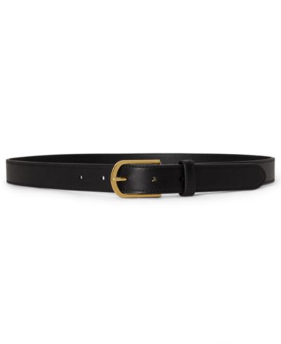 Lauren Ralph Lauren Women's Rounded-Buckle Leather Skinny Belt