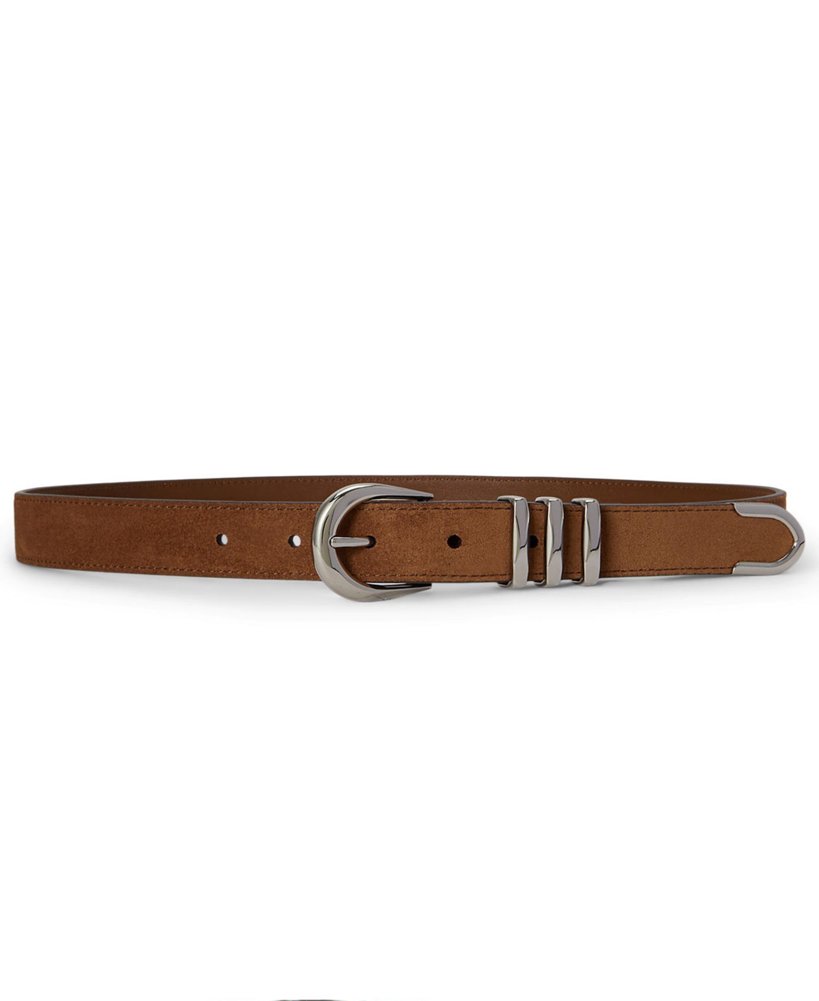 Lauren Ralph Lauren Women's Metal-Keeper Suede Skinny Belt